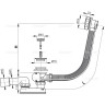 Сифон ALCAPLAST A55K-80 для ванны автомат комплект, металл/металл, длина 80 см